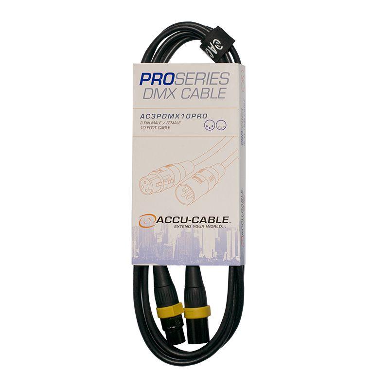 Accu-Cable AC3PDMX3PRO Pro Series 3 Pin DMX Cable  - 3'