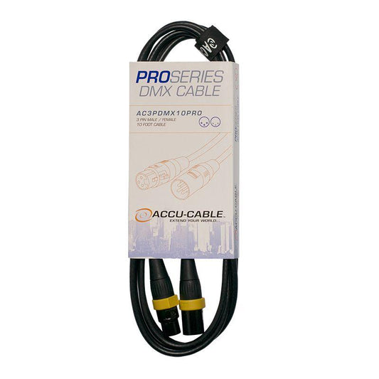 Accu-Cable AC3PDMX10PRO Pro Series 3 Pin DMX Cable - 10'