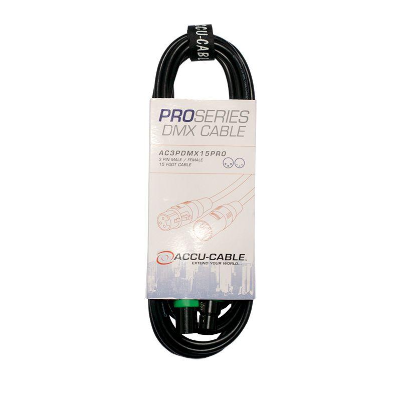 Accu-Cable AC3PDMX15PRO Pro Series 3 Pin DMX Cable  - 15'