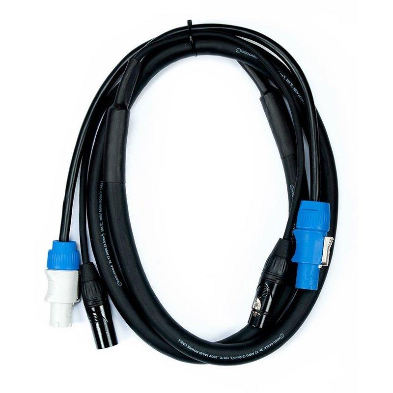 Accu-Cable AC3PPCON6 3 Pin DMX + Locking Power Cable - 6'