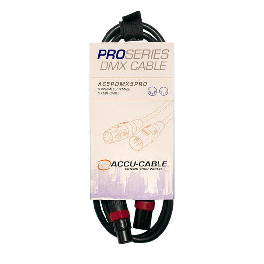 Accu-Cable AC5PDMX5PRO Pro Series 5 Pin DMX Cable  - 5'