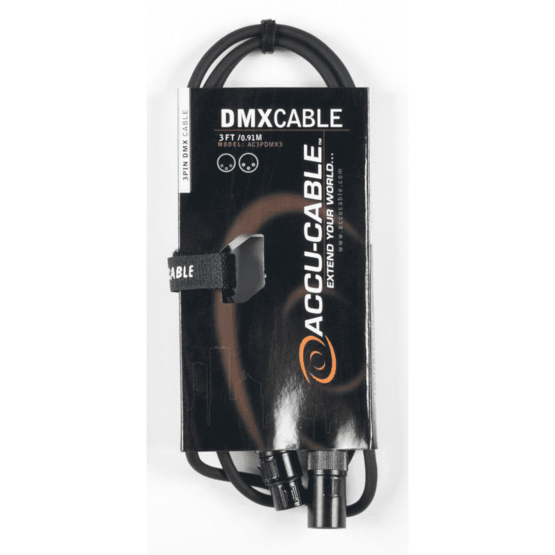 Accu-Cable AC3PDMX3 3-Pin DMX Cable - 3'