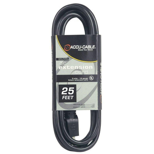 Accu-Cable EC-123-25 AC Power Cable (12 AWG, Black) - 25'