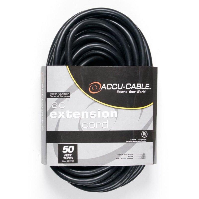 Accu-Cable EC-123-50 AC Power Cable (12 AWG, Black) - 50'