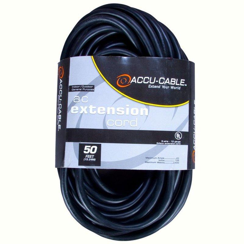 Accu-Cable EC-163-50 AC Power Cable (16 AWG, Black) - 50'